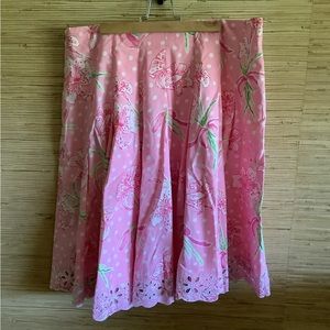 Vintage Women’s Lilly Pulitzer Pink Floral Skirt, Size  12